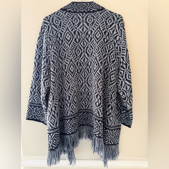 Ruby Rd. Gray and Blue Patterned Cardigan - Picture 3 of 4